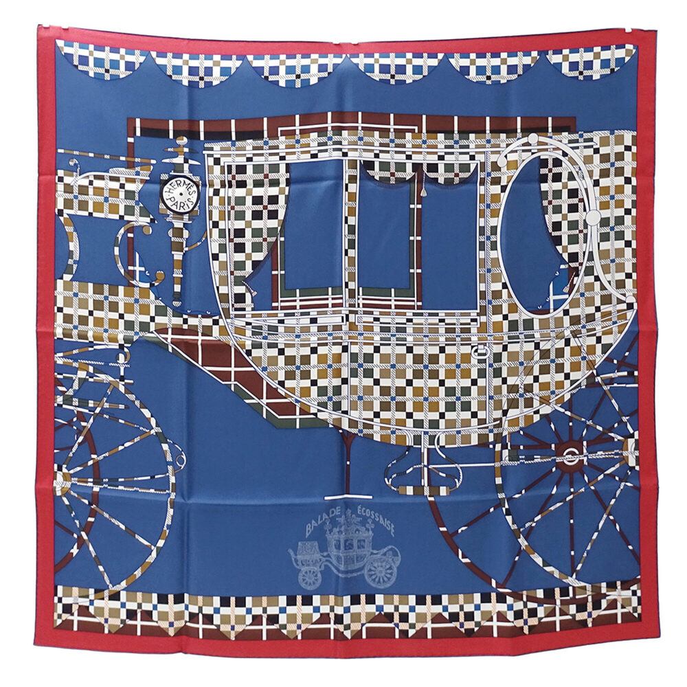 Hermes scarf/muffler for women, brand name, Carre 90 Balade Ecossaise, Ballad...